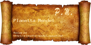 Planetta Mendel névjegykártya
